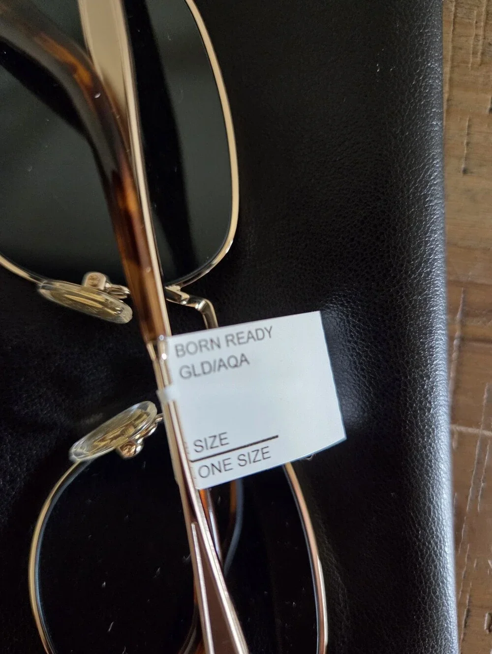 Quay Born Ready Sunglasses NWT $95 Unisex Gold Frame / Aqua Lens Retro
